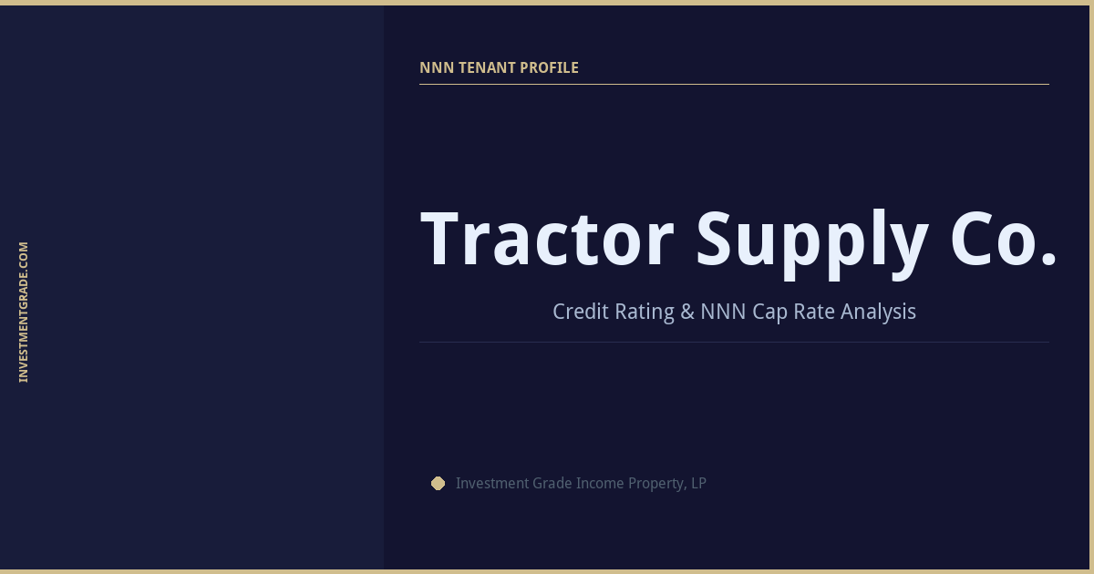 Tractor Supply credit rating, NNN cap rate, and investment grade tenant profile