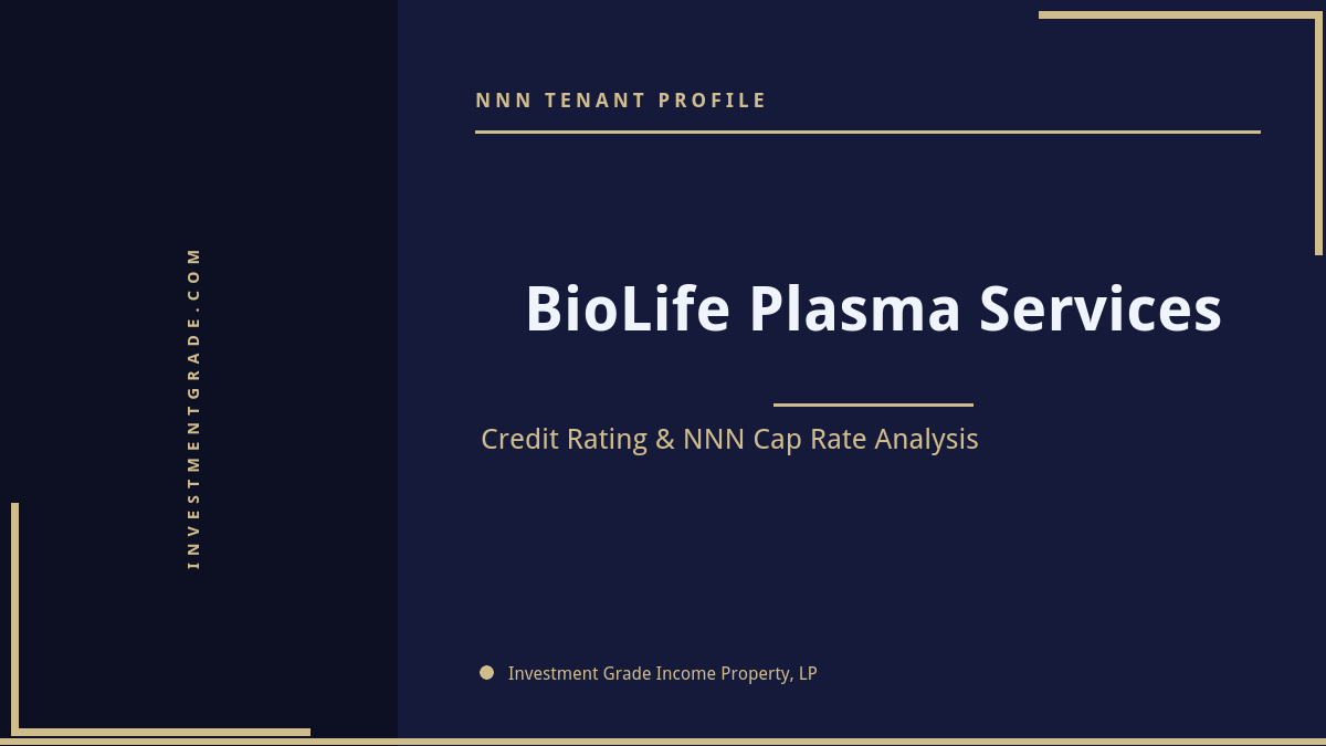 BioLife Plasma Services credit rating, NNN cap rate, and investment grade tenant profile