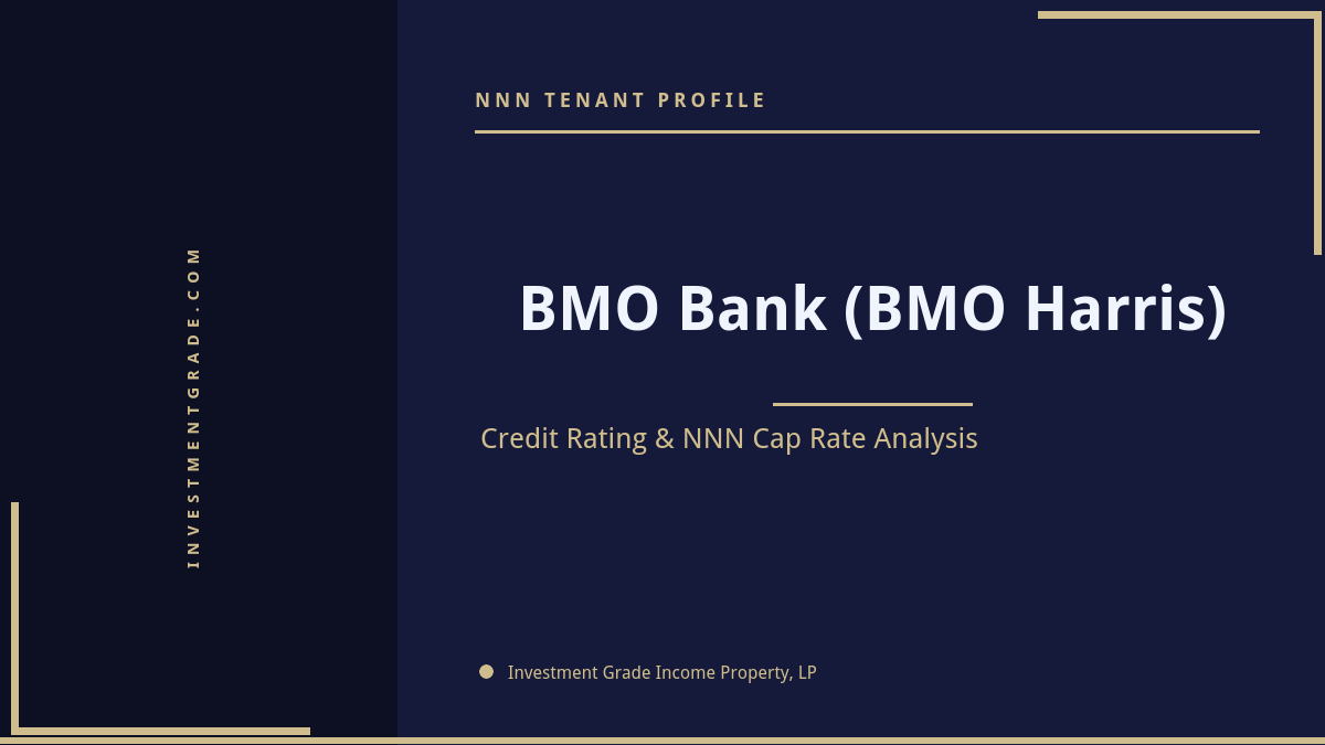 BMO Bank (BMO Harris) credit rating, NNN cap rate, and investment grade tenant profile