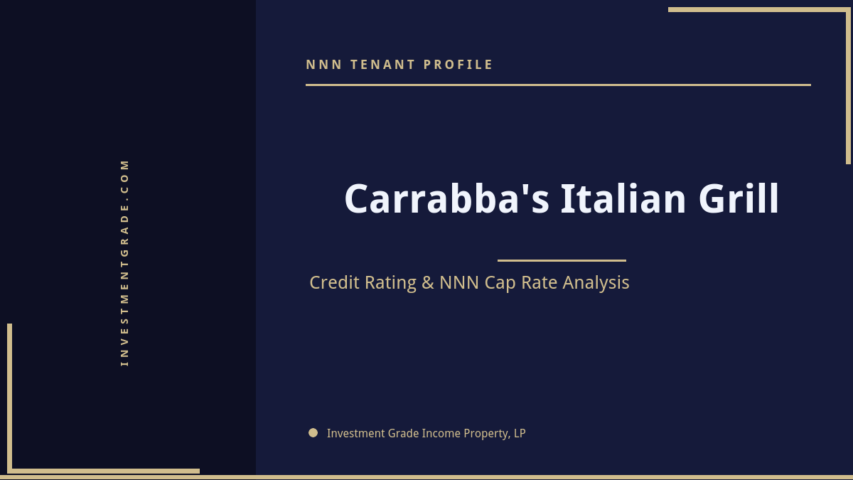 Carrabba's Italian Grill credit rating, NNN cap rate, and investment grade tenant profile