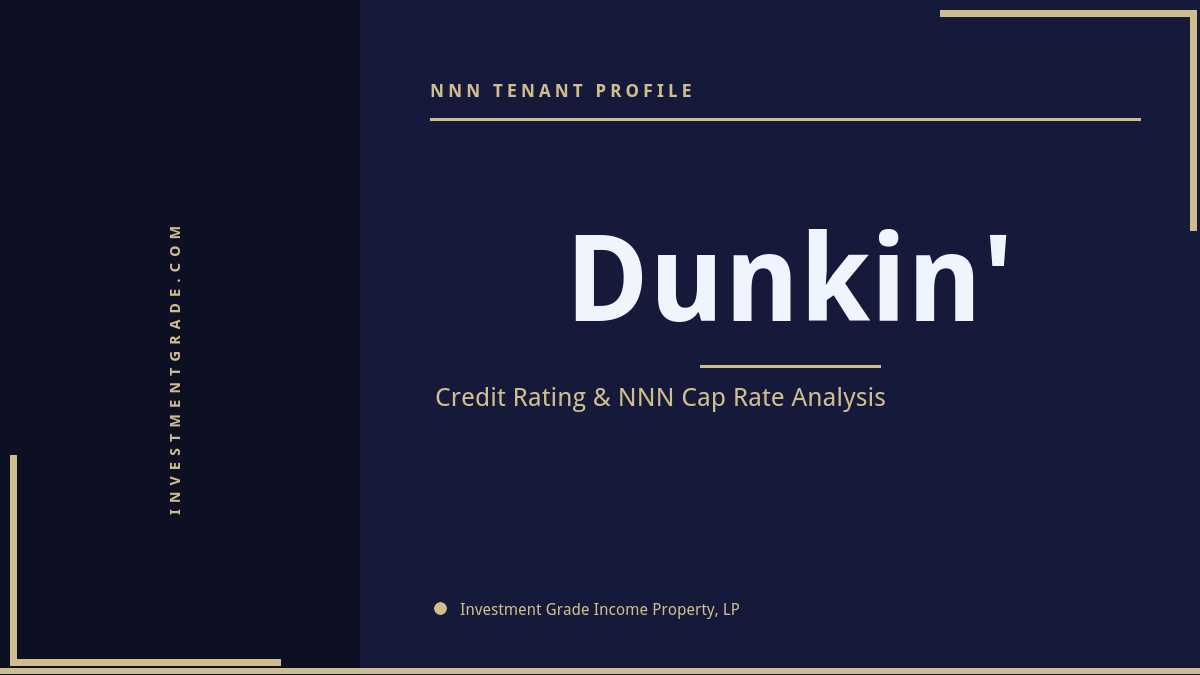 Dunkin' credit rating, NNN cap rate, and investment grade tenant profile