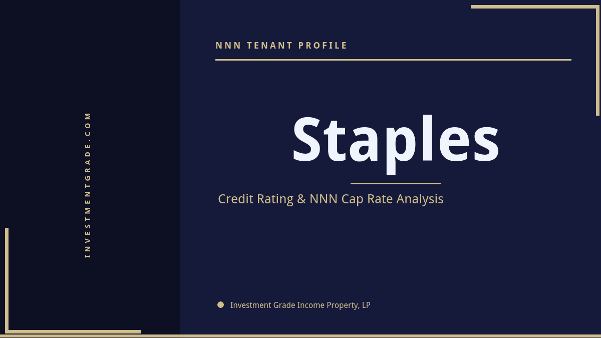 Staples credit rating, NNN cap rate, and investment grade tenant profile