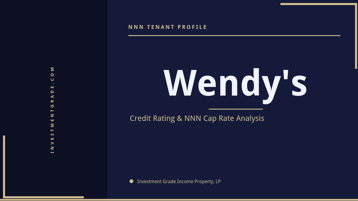 Wendy's credit rating, NNN cap rate, and investment grade tenant profile