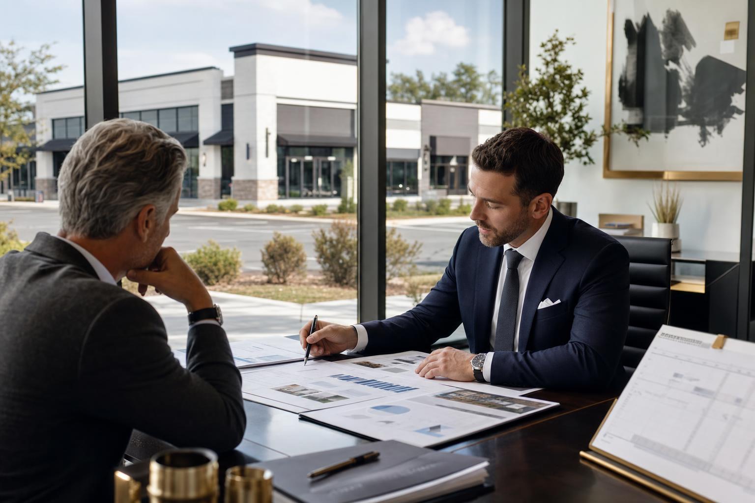 Advisor and investor reviewing investment-grade NNN replacement property options for a 1031 exchange