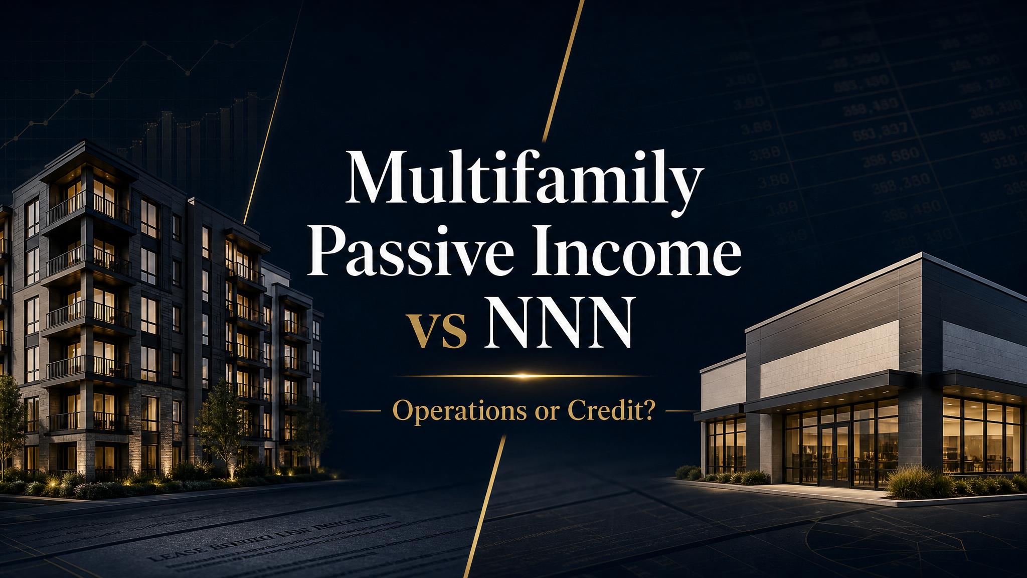 Multifamily Passive Income vs NNN title card comparing operations and credit
